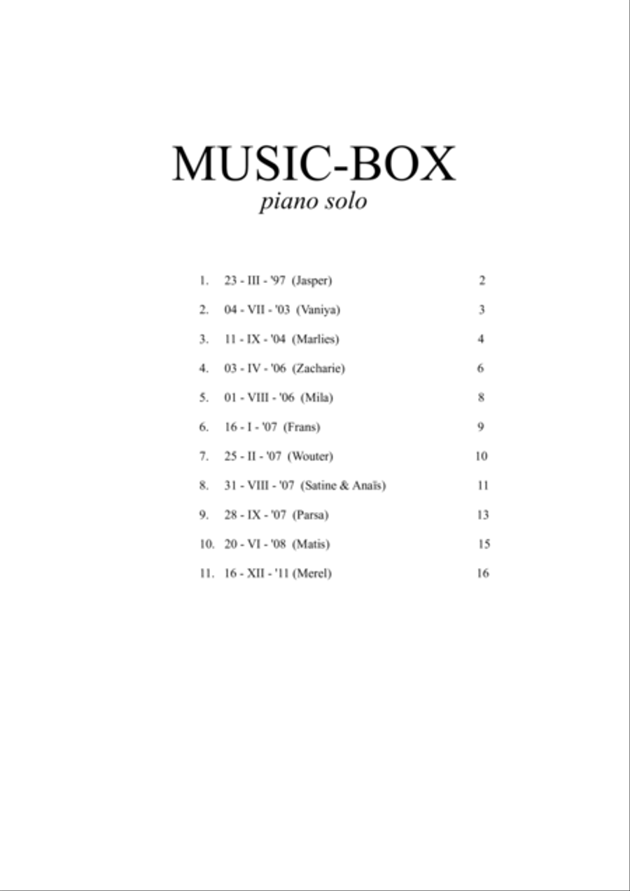 Music-Box Piano Solo scores gallery preview page 2