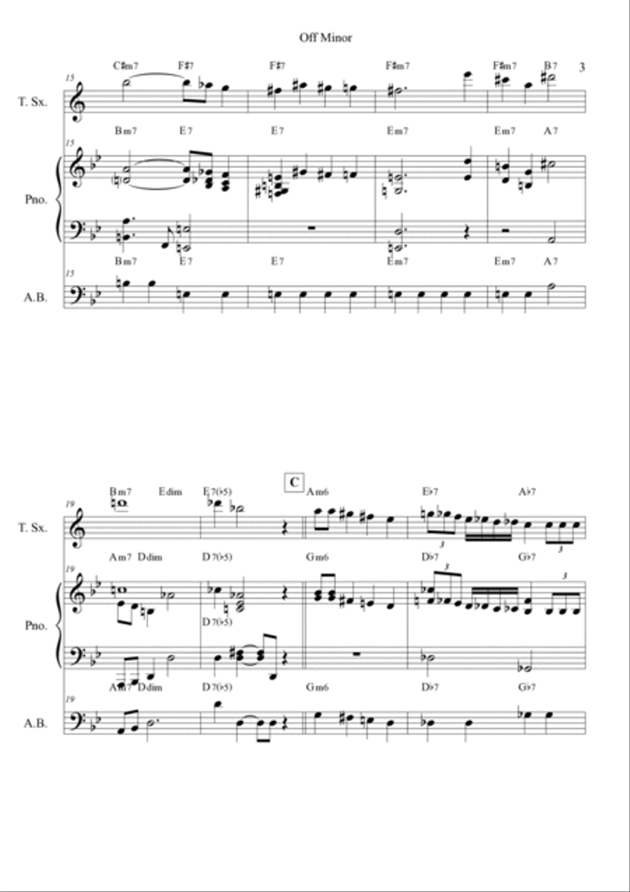 Off Minor Jazz Ensemble scores gallery preview page 3