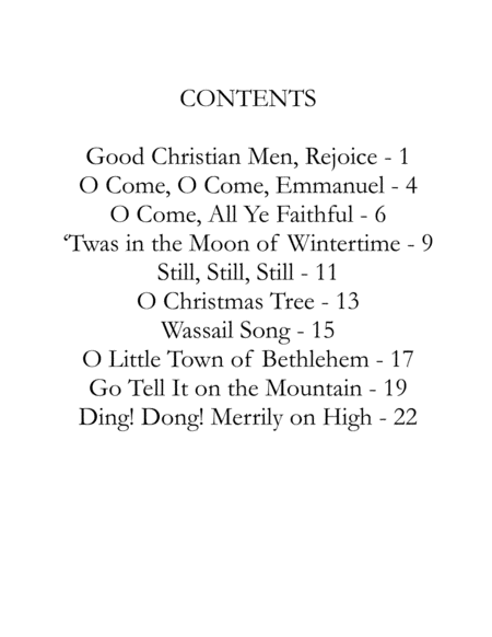 10 Easy Christmas Carol Arrangements for various quartets - Volume 2