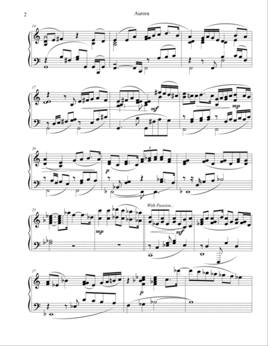 Aurora Aurora Piano Solo scores gallery preview page 2