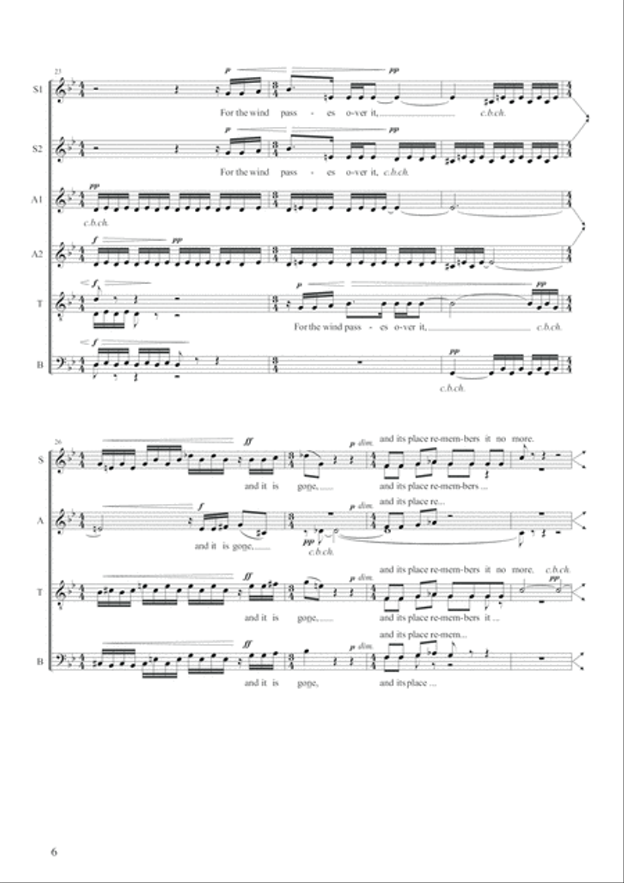 As for man, his days are like grass SSAATTBB scores gallery preview page 6