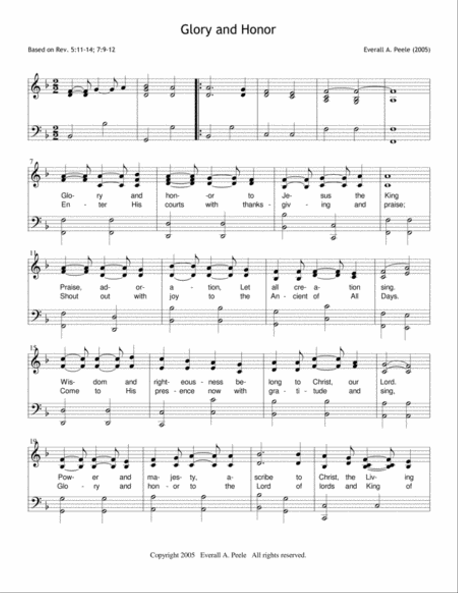 Glory and Honor Glory and Honor Voice scores gallery preview page 1