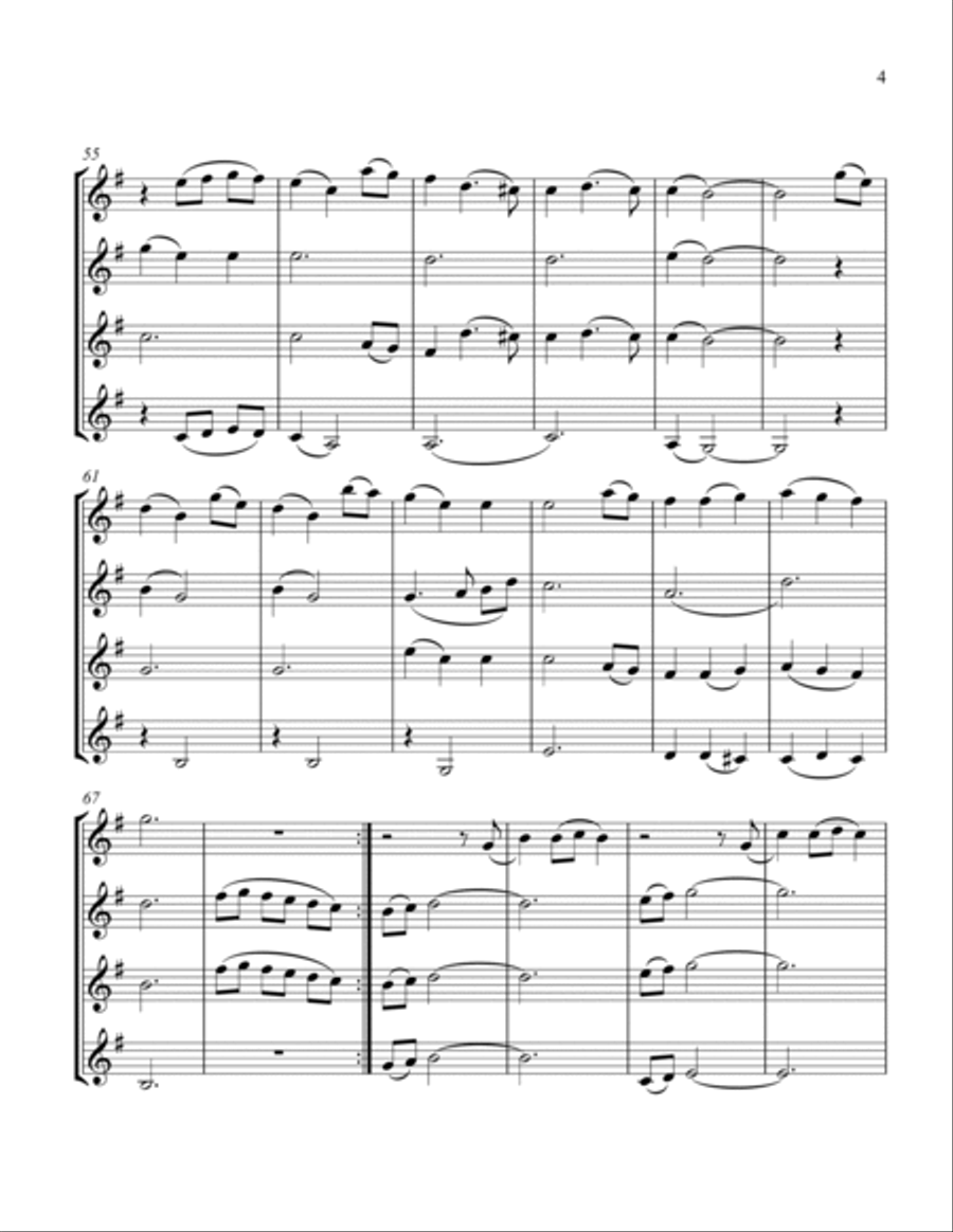 Silver Bells Clarinet Quartet scores gallery preview page 5