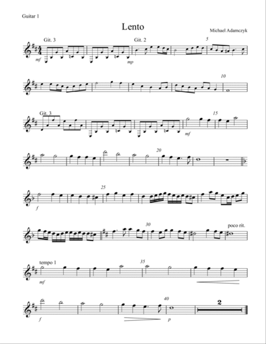Lento Guitar Ensemble scores gallery preview page 3