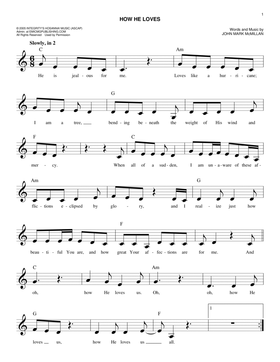 How He Loves Piano scores gallery preview page 1