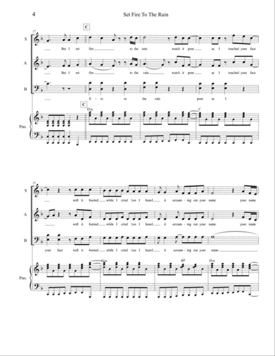 Set Fire To The Rain Small Ensemble scores gallery preview page 4