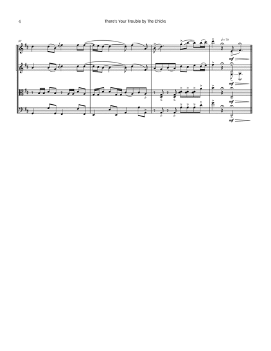 There's Your Trouble String Quartet scores gallery preview page 5