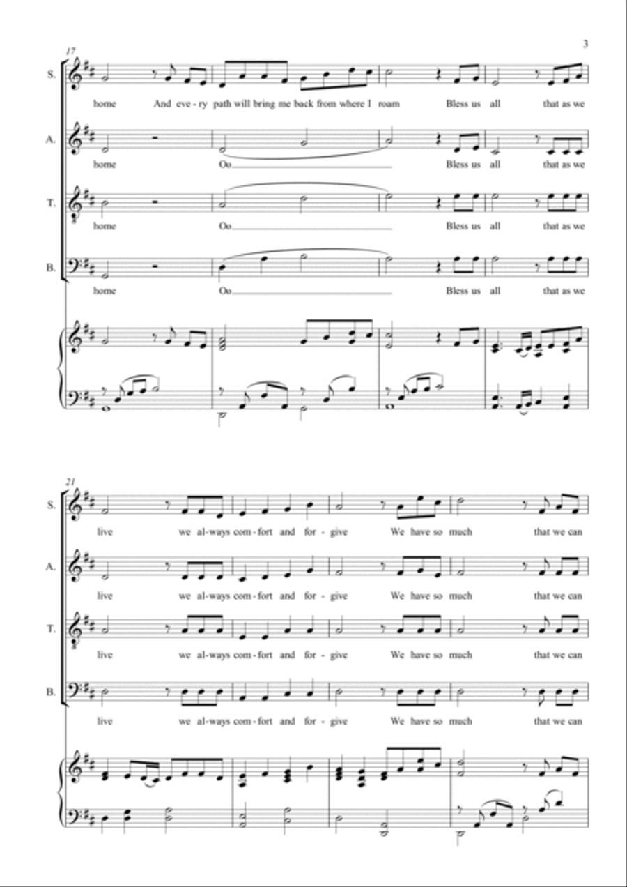 Bless Us All 4-Part scores gallery preview page 3