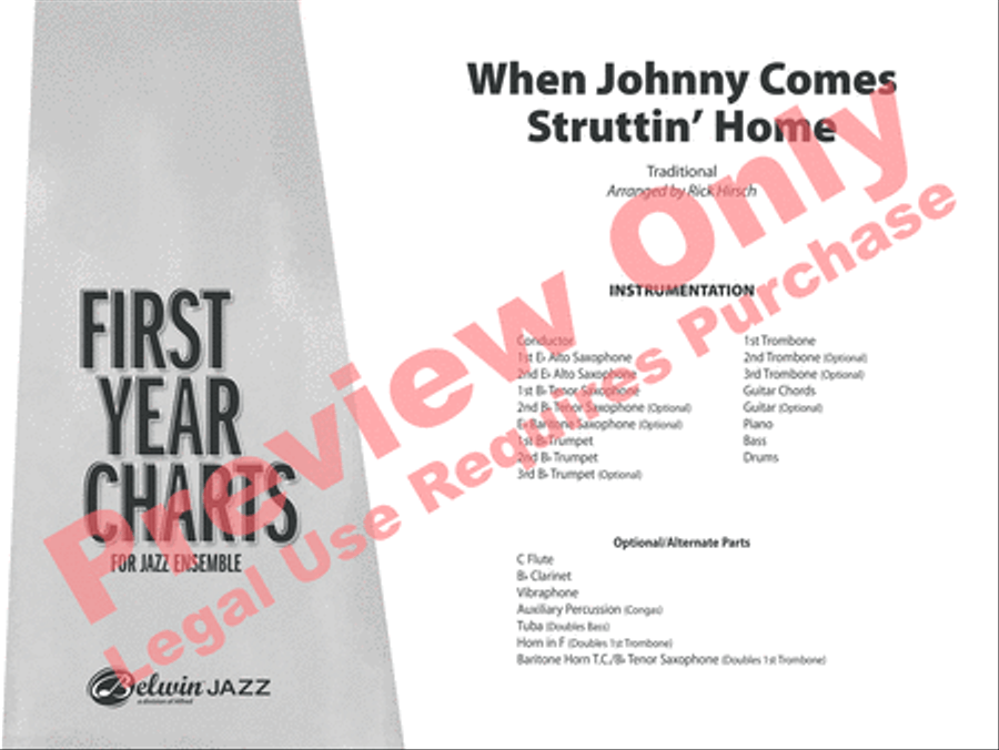 When Johnny Comes Struttin' Home Jazz Ensemble scores gallery preview page 2