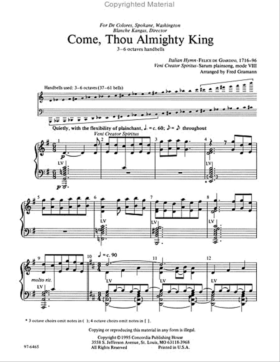 Come, Thou Almighty King Handbell Choir scores gallery preview page 2