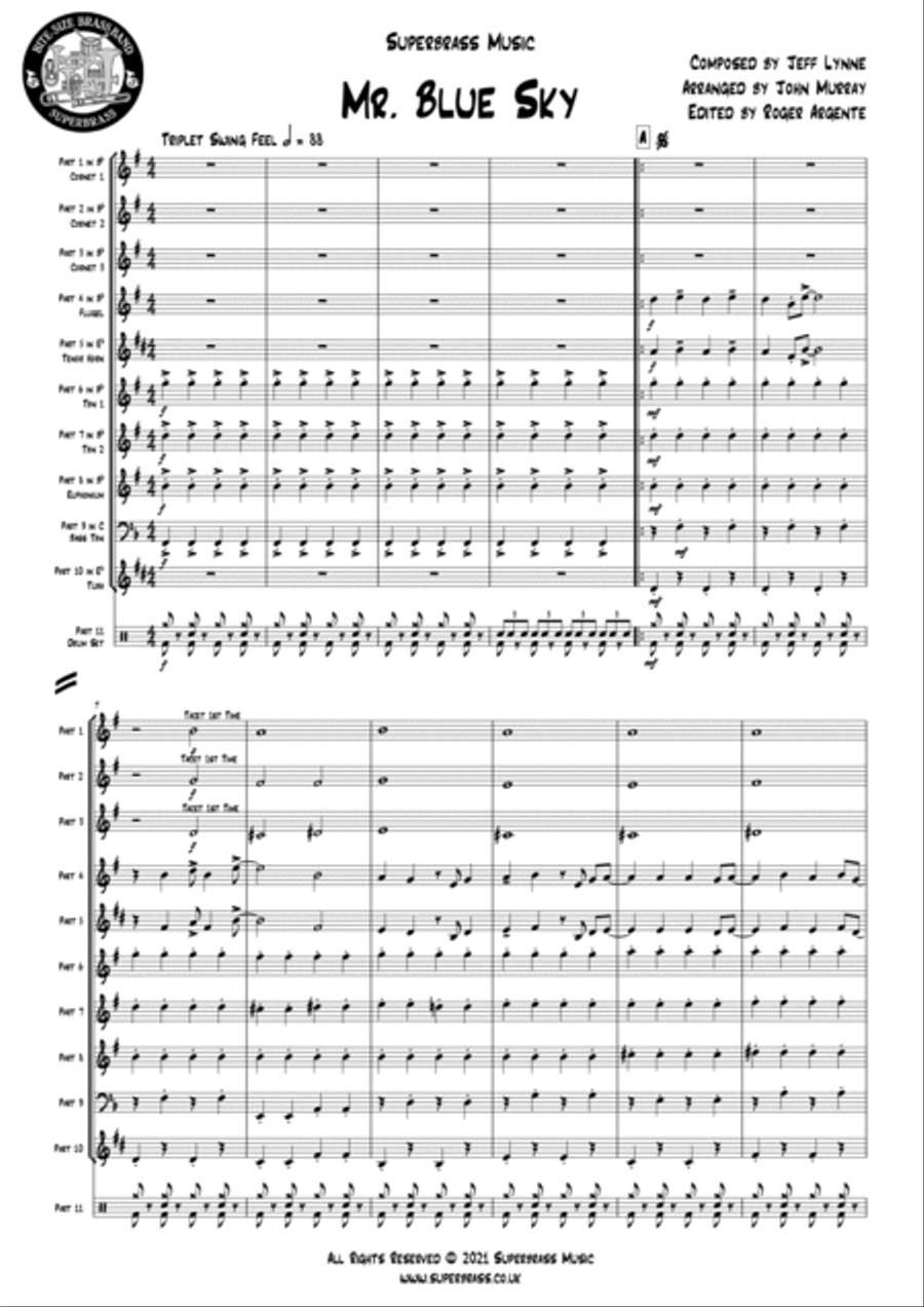Mr. Blue Sky Small Ensemble scores gallery preview page 3