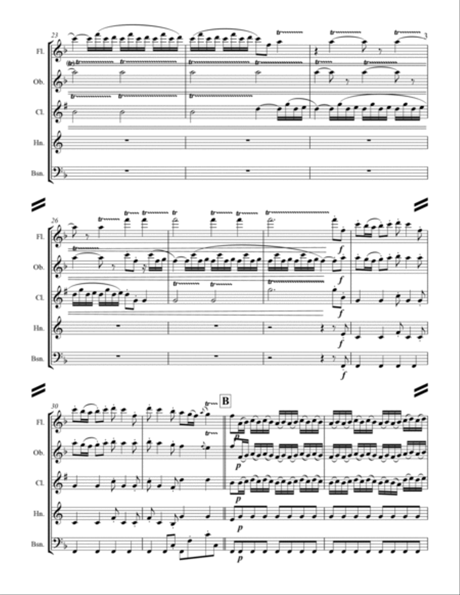 The Four Seasons - La Primavera (for Woodwind Quintet) Woodwind Quintet scores gallery preview page 4
