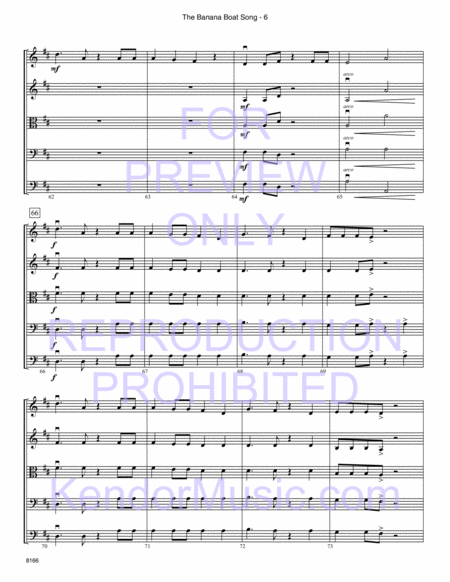 Banana Boat Song, The (Day-O) (Full Score)