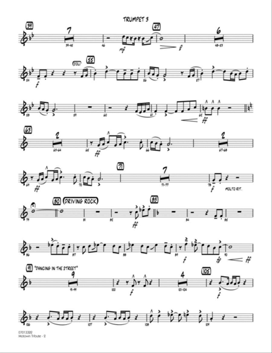 Motown Tribute - Trumpet 3 Trumpet scores gallery preview page 2