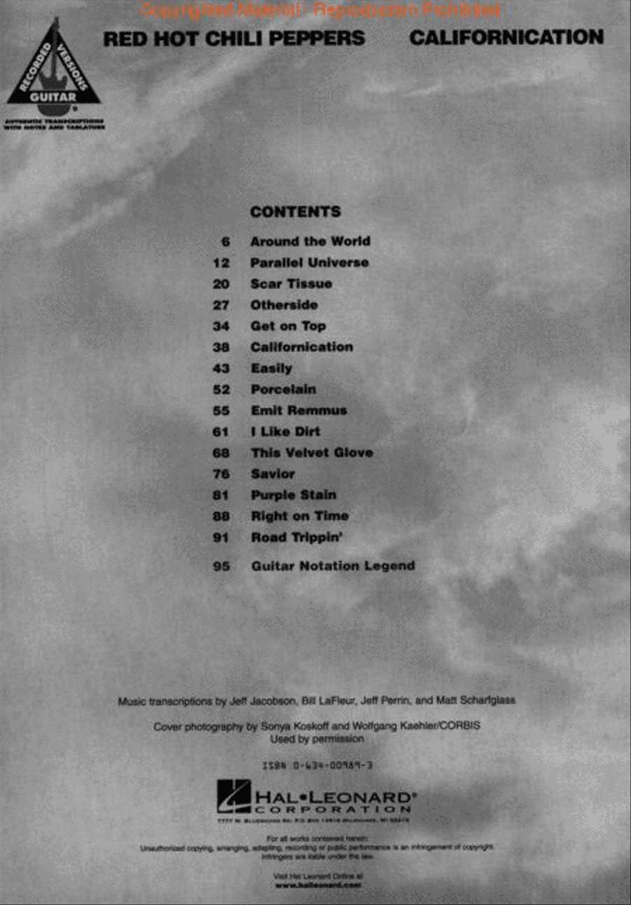 Red Hot Chili Peppers – Californication Electric Guitar scores gallery preview page 2