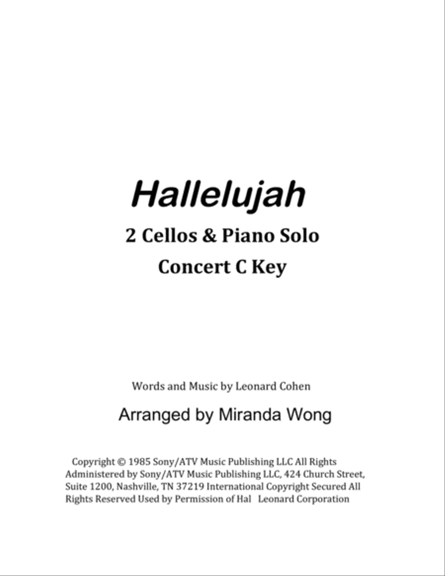Hallelujah Hallelujah Piano Trio scores gallery preview page 1