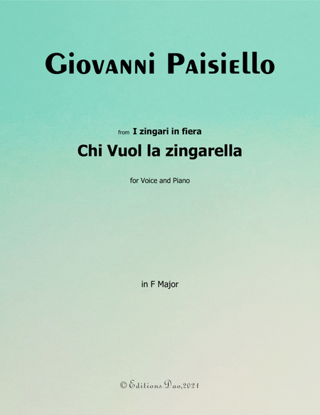 Chi Vuol la zingarella, by Paisiello, in F Major image number null