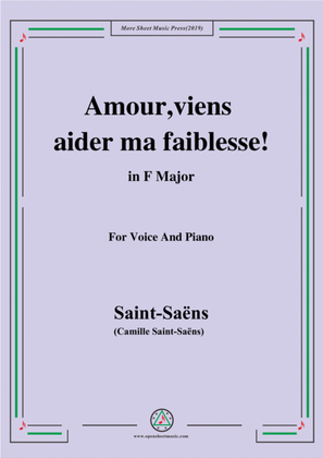 Book cover for Saint-Saëns-Amour,viens aider ma faiblesse,from 'Samson et Dalila',in F Major,for Voice and Piano
