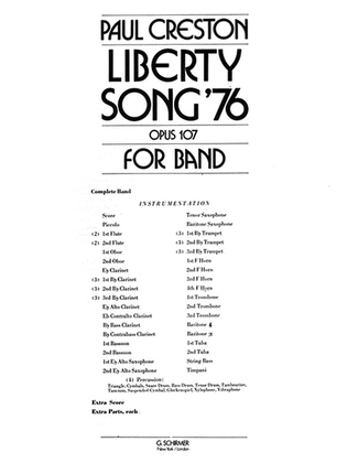 Book cover for Liberty Song '76 Op107 Bd Extra Sc