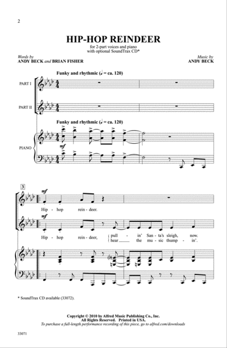 Hip-Hop Reindeer Choir scores gallery preview page 1