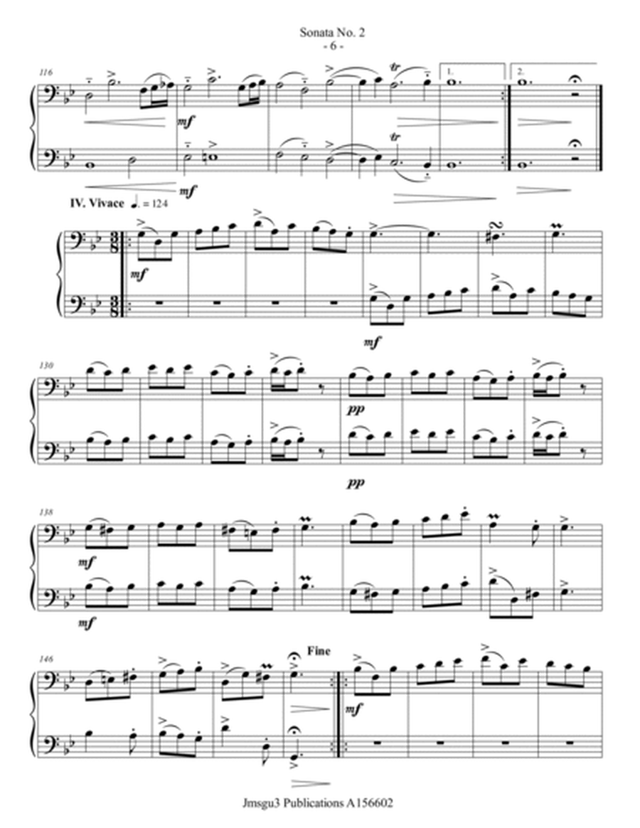 Loeillet: Sonata No. 2 for Euphonium Duo image number null