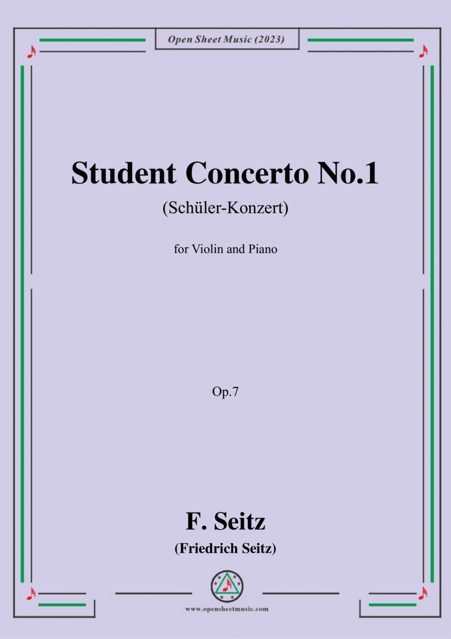 F. Seitz-Student Concerto No.1,Op.7 Violin Solo scores gallery preview page 1