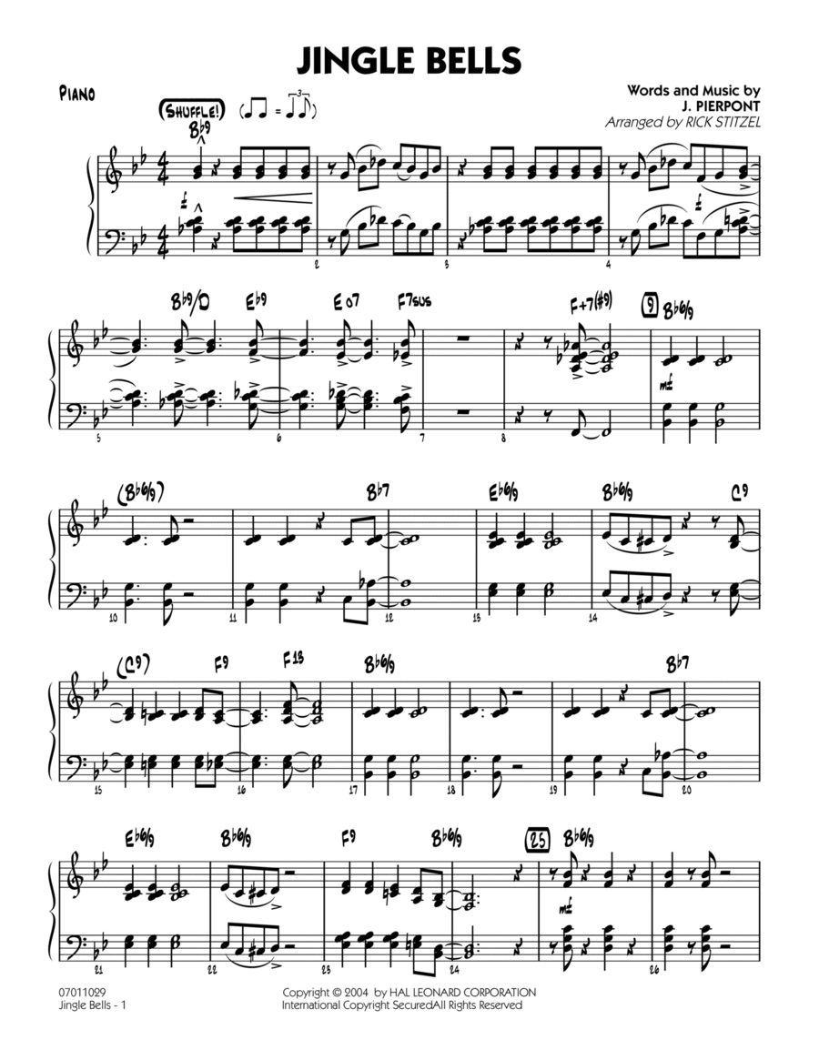 Jingle Bells - Piano Piano scores gallery preview page 1