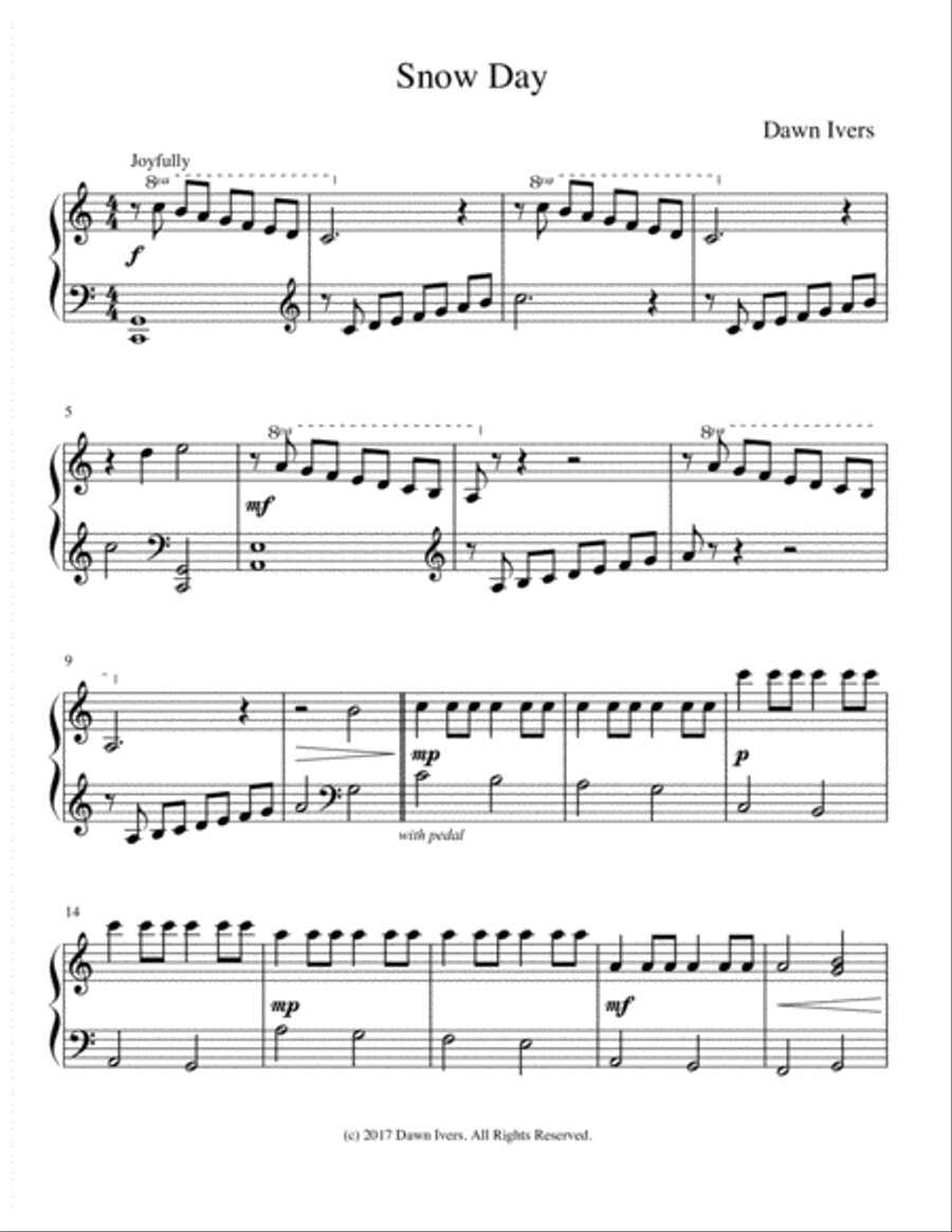 Snowfall - 5 wintry piano solos Piano Method scores gallery preview page 3