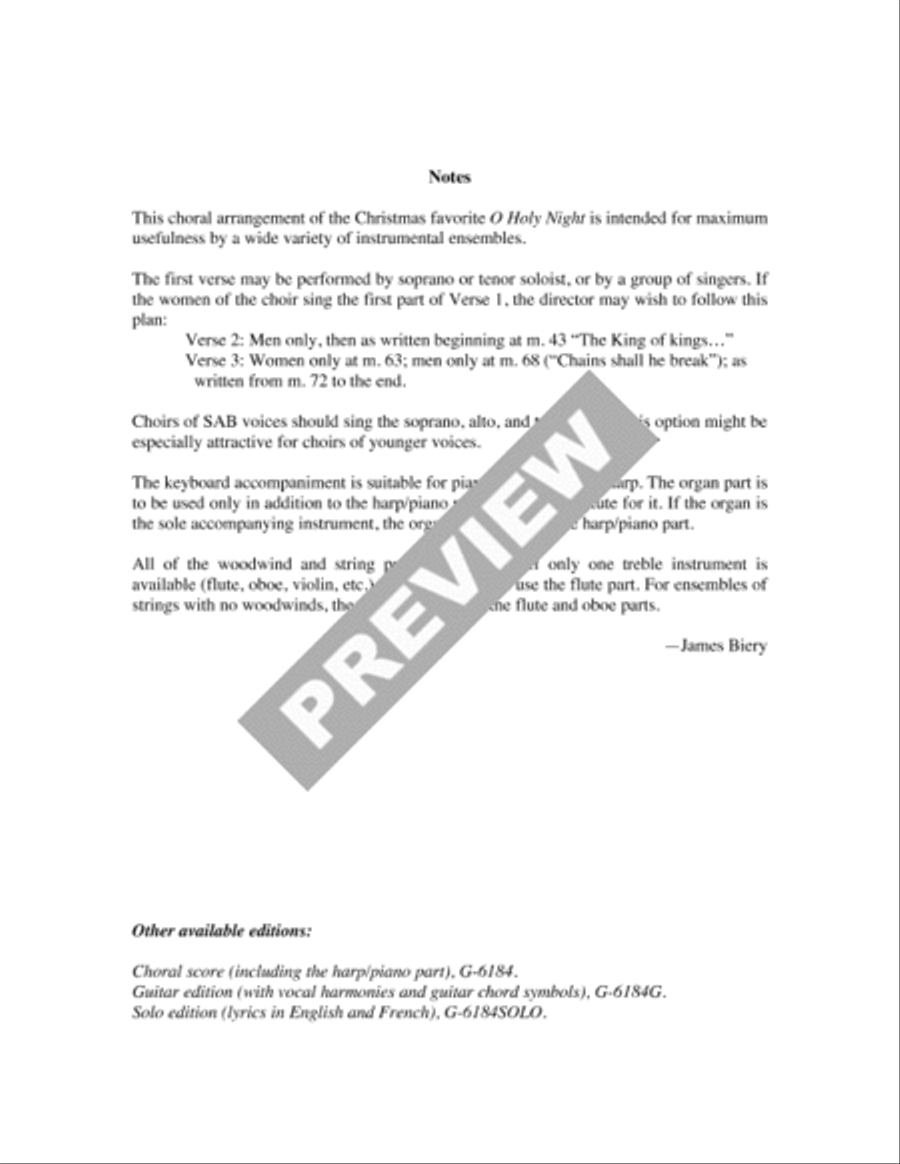 O Holy Night - Full Score and Instrument edition 4-Part scores gallery preview page 3
