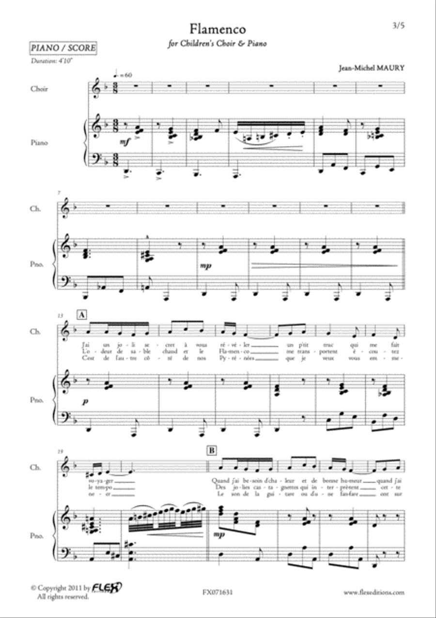 Flamenco - Piano Reduction Children's Choir scores gallery preview page 3