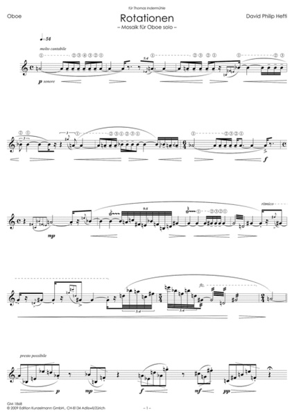 Rotationen, Mosaic for oboe solo