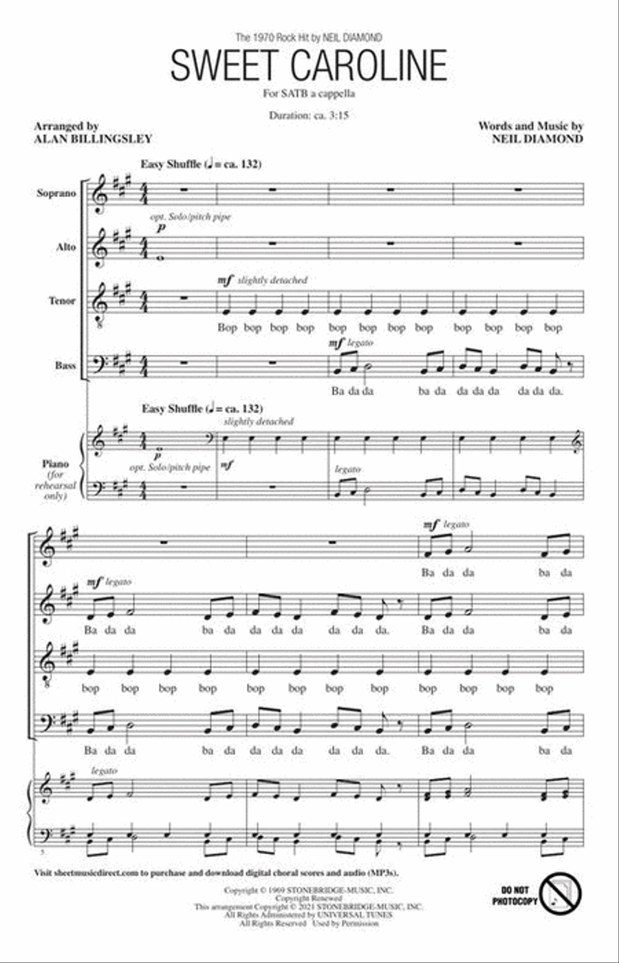 Sweet Caroline Sweet Caroline 4-Part scores gallery preview page 3