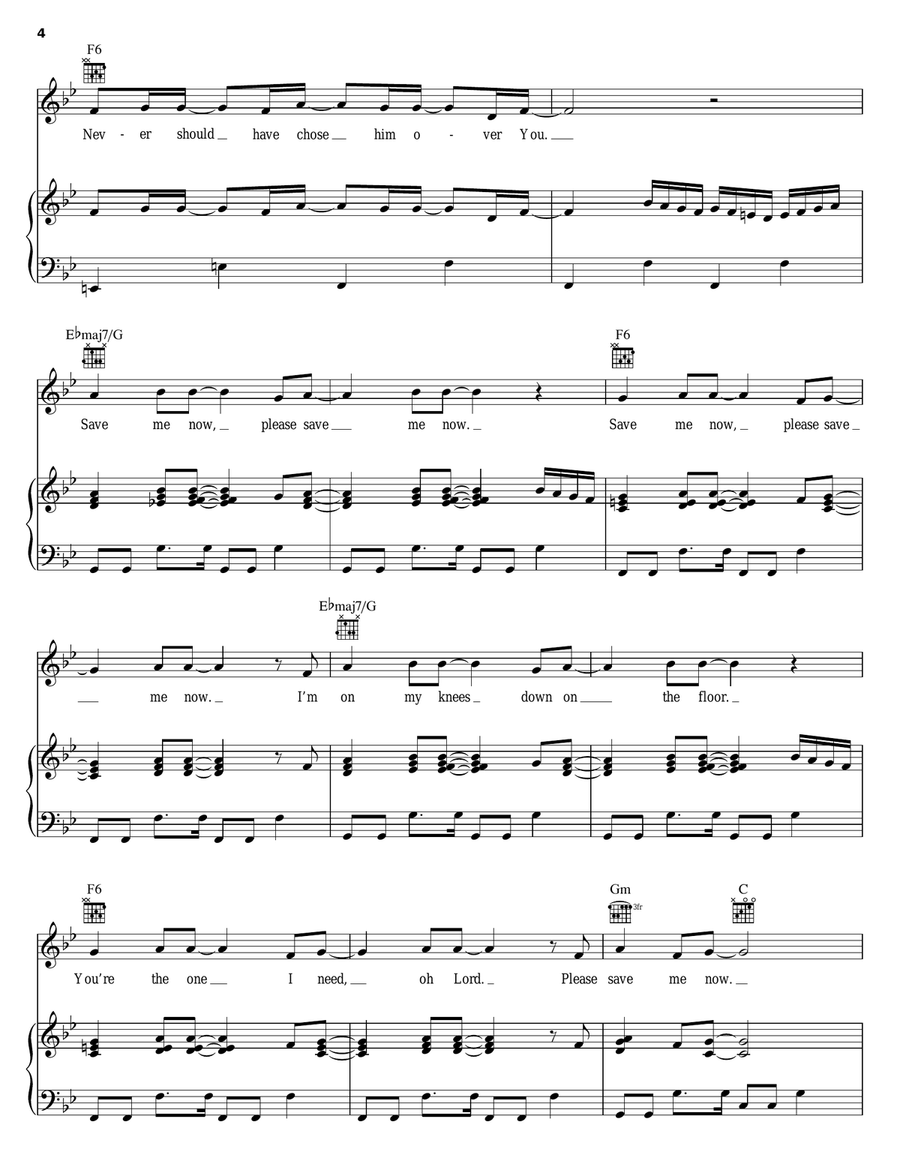 Save Me Save Me Piano, Vocal, Guitar scores gallery preview page 4
