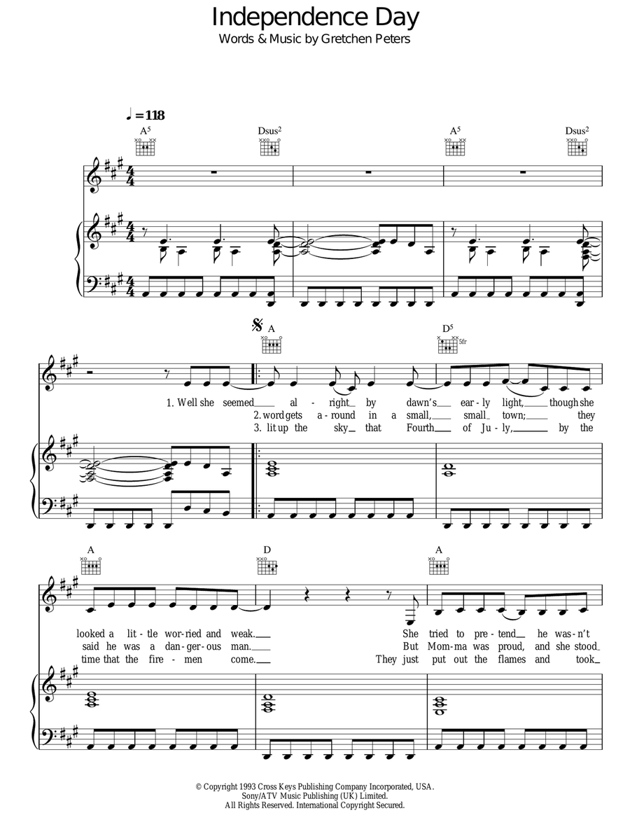 Independence Day Acoustic Guitar scores gallery preview page 1