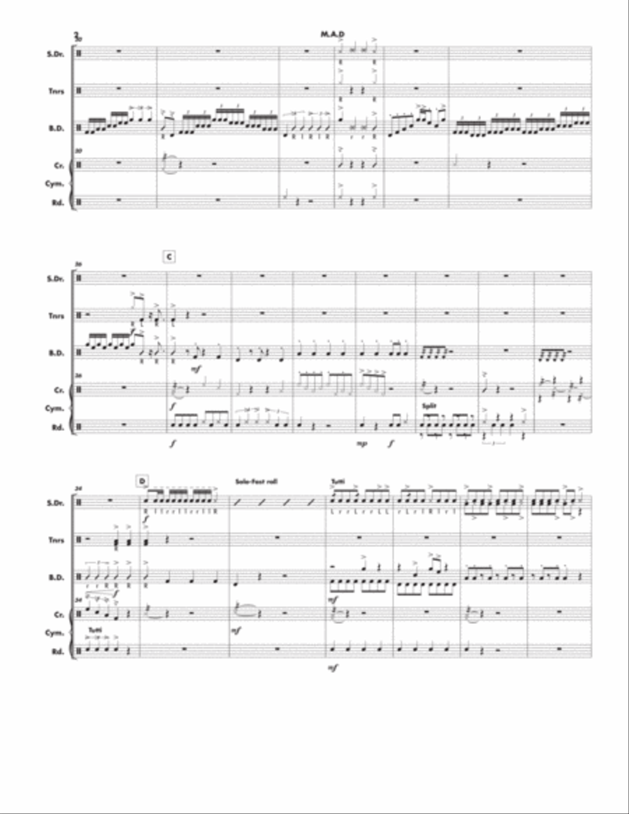 M.A.D. (Mental Asylum for Drumming) Marching Band scores gallery preview page 2