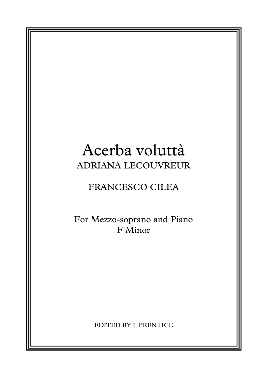 Acerba voluttà - Adriana Lecouvreur (F Minor) Piano, Vocal scores gallery preview page 1