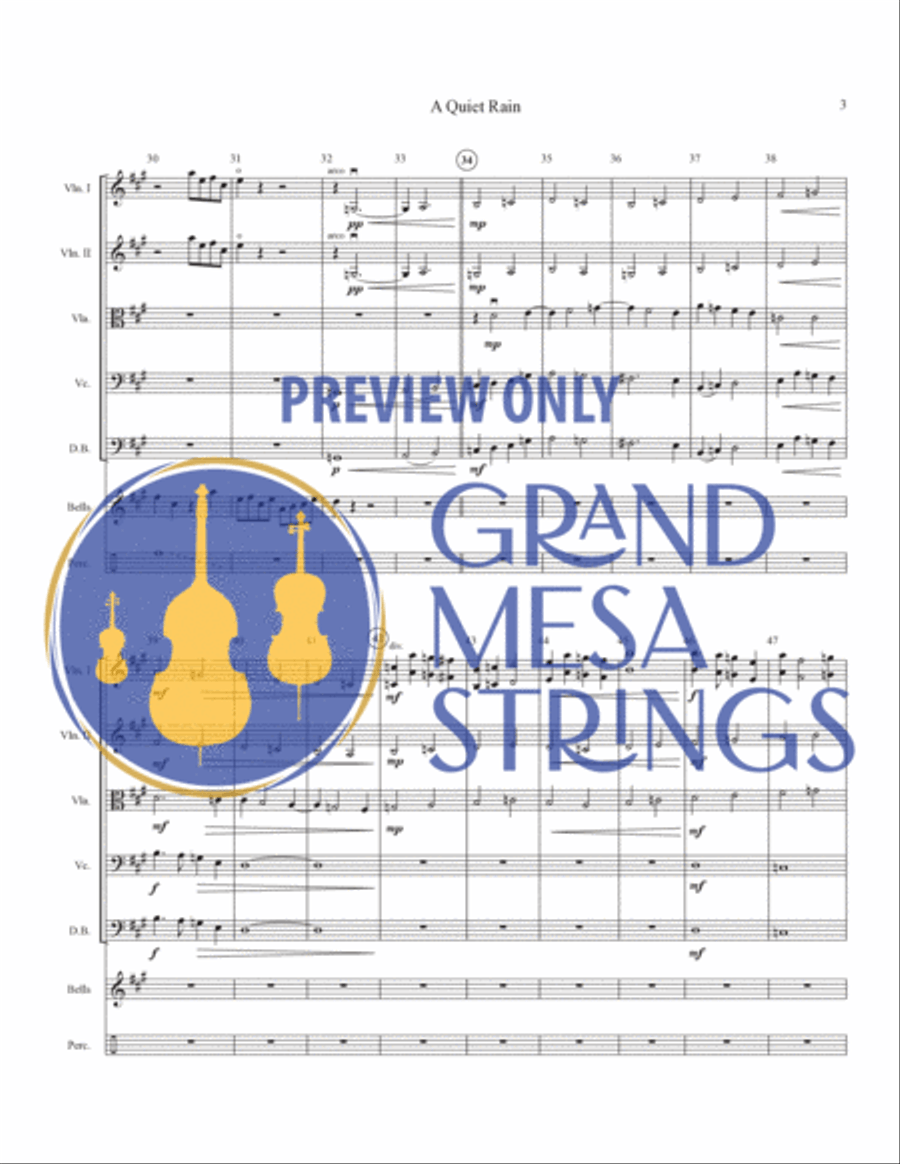 A Quiet Rain String Orchestra scores gallery preview page 4