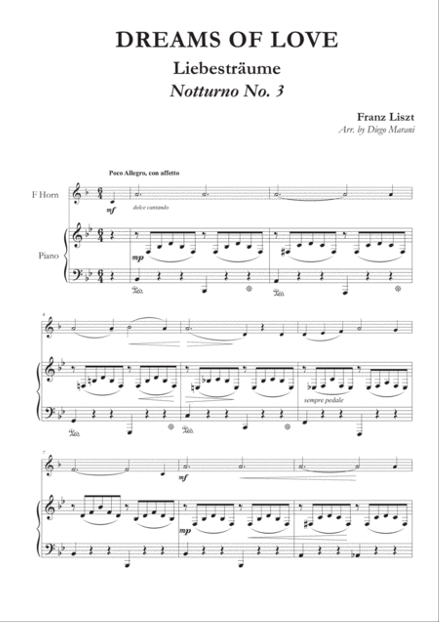 Dreams of Love No. 3 for Horn and Piano Horn scores gallery preview page 3