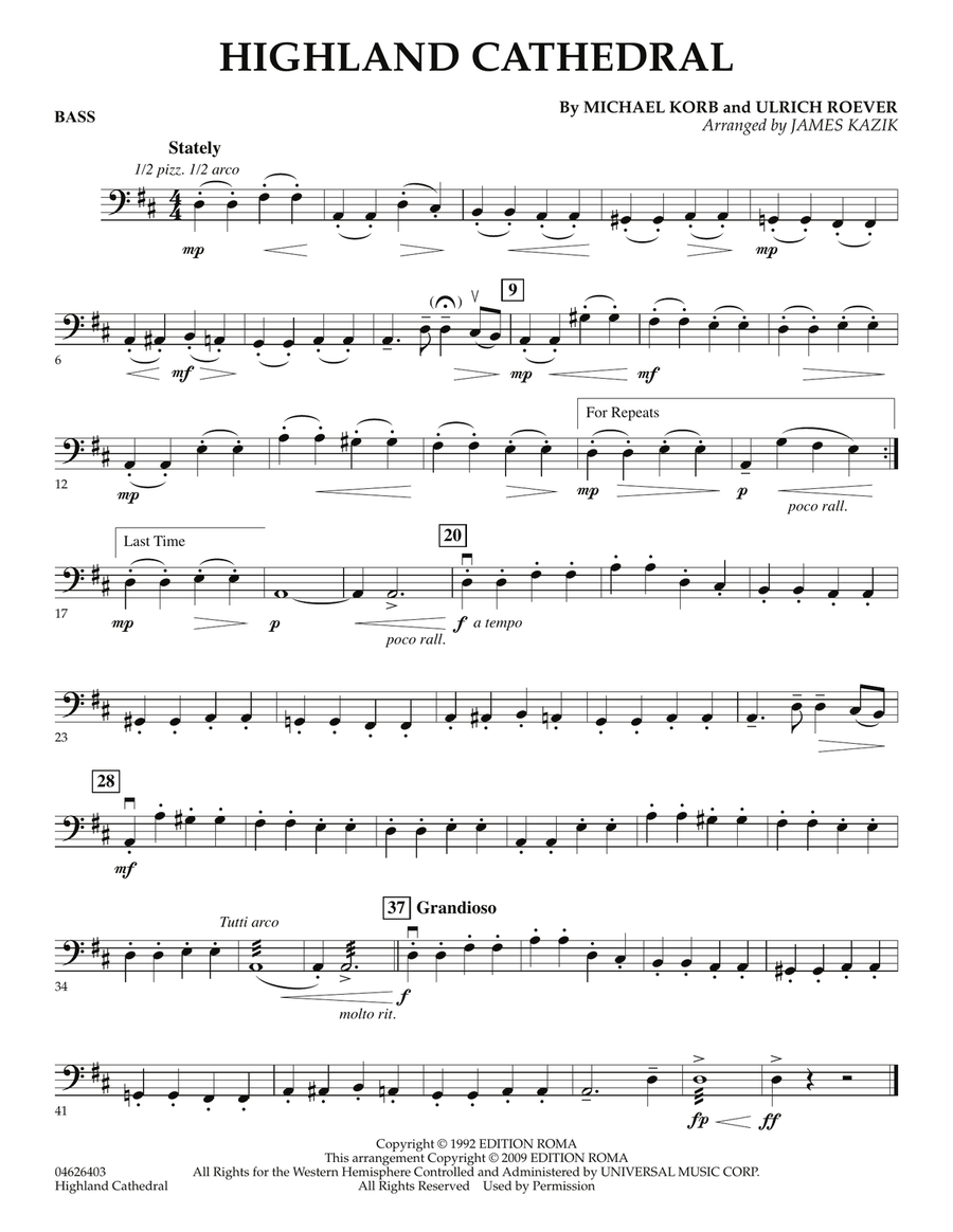 Highland Cathedral - Bass Orchestra scores gallery preview page 1