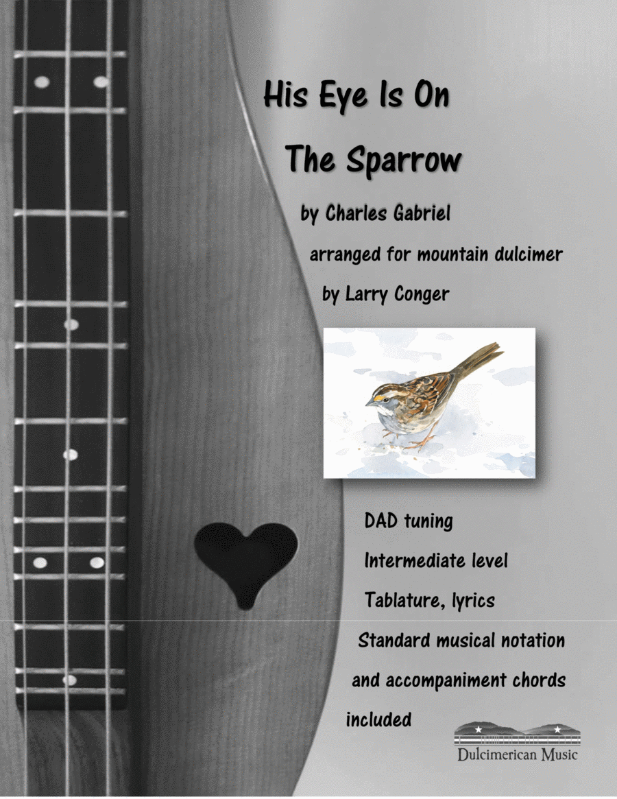 His Eye Is On the Sparrow Dulcimer scores gallery preview page 1