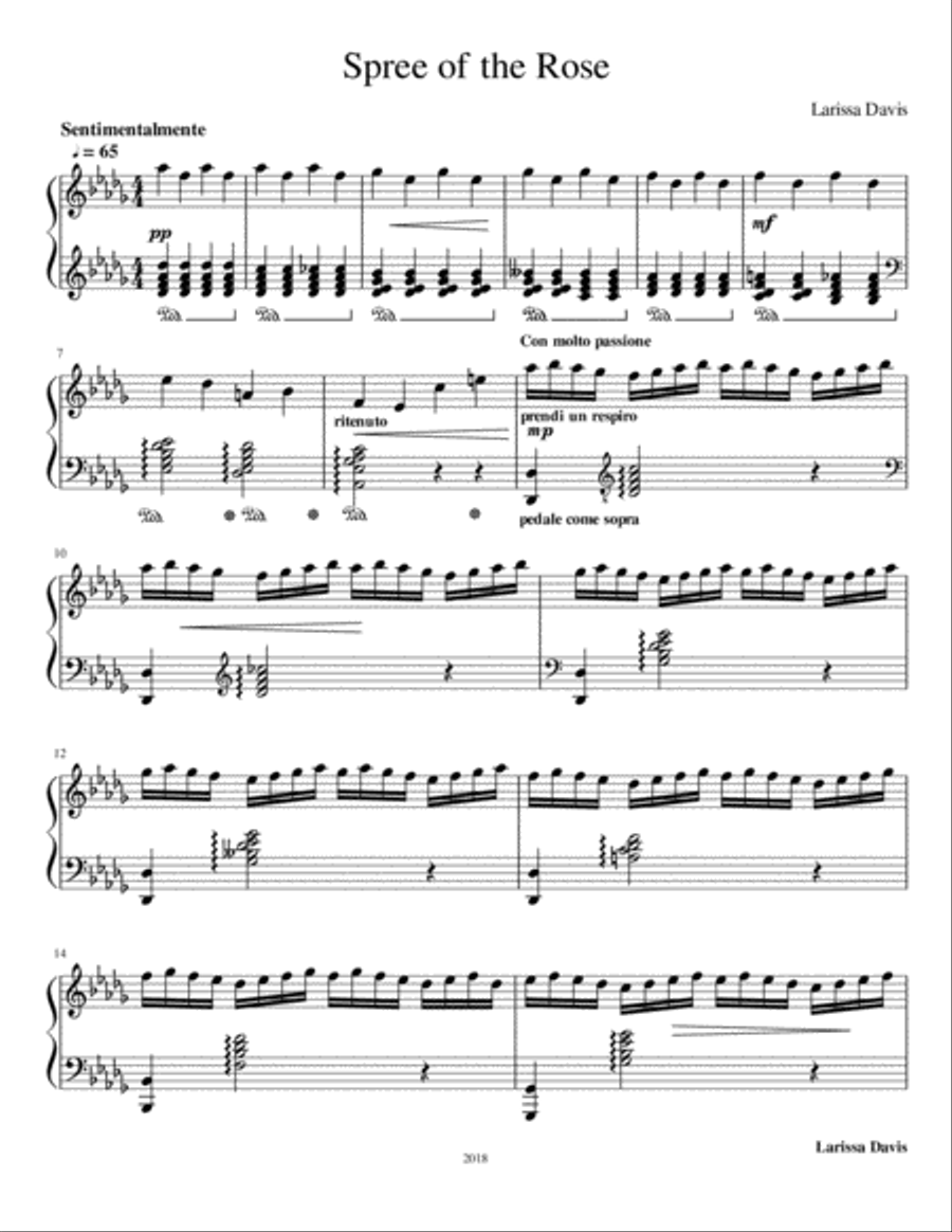 Spree Of The Rose Spree Of The Rose Piano Solo scores gallery preview page 1