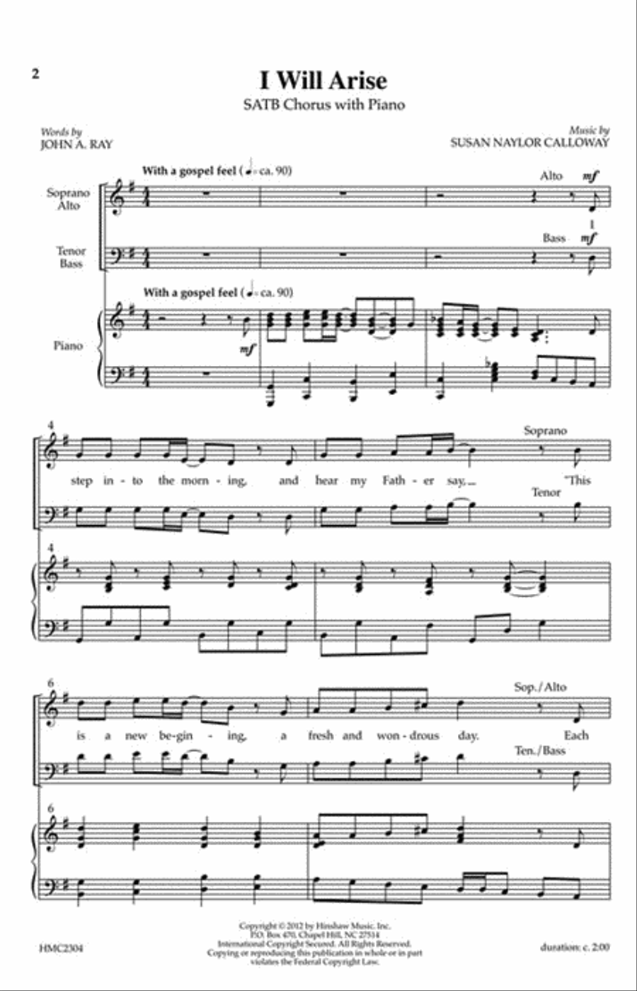 I Will Arise 4-Part scores gallery preview page 2