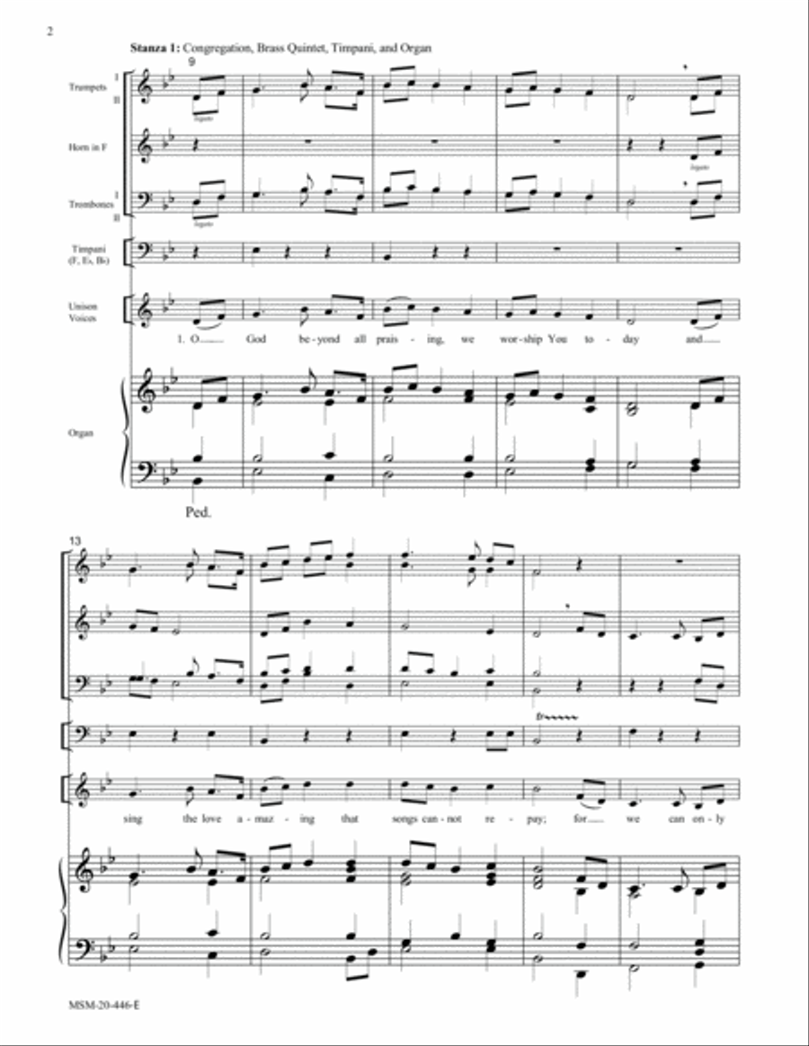 O God, Beyond All Praising (Thaxted) Choir scores gallery preview page 2