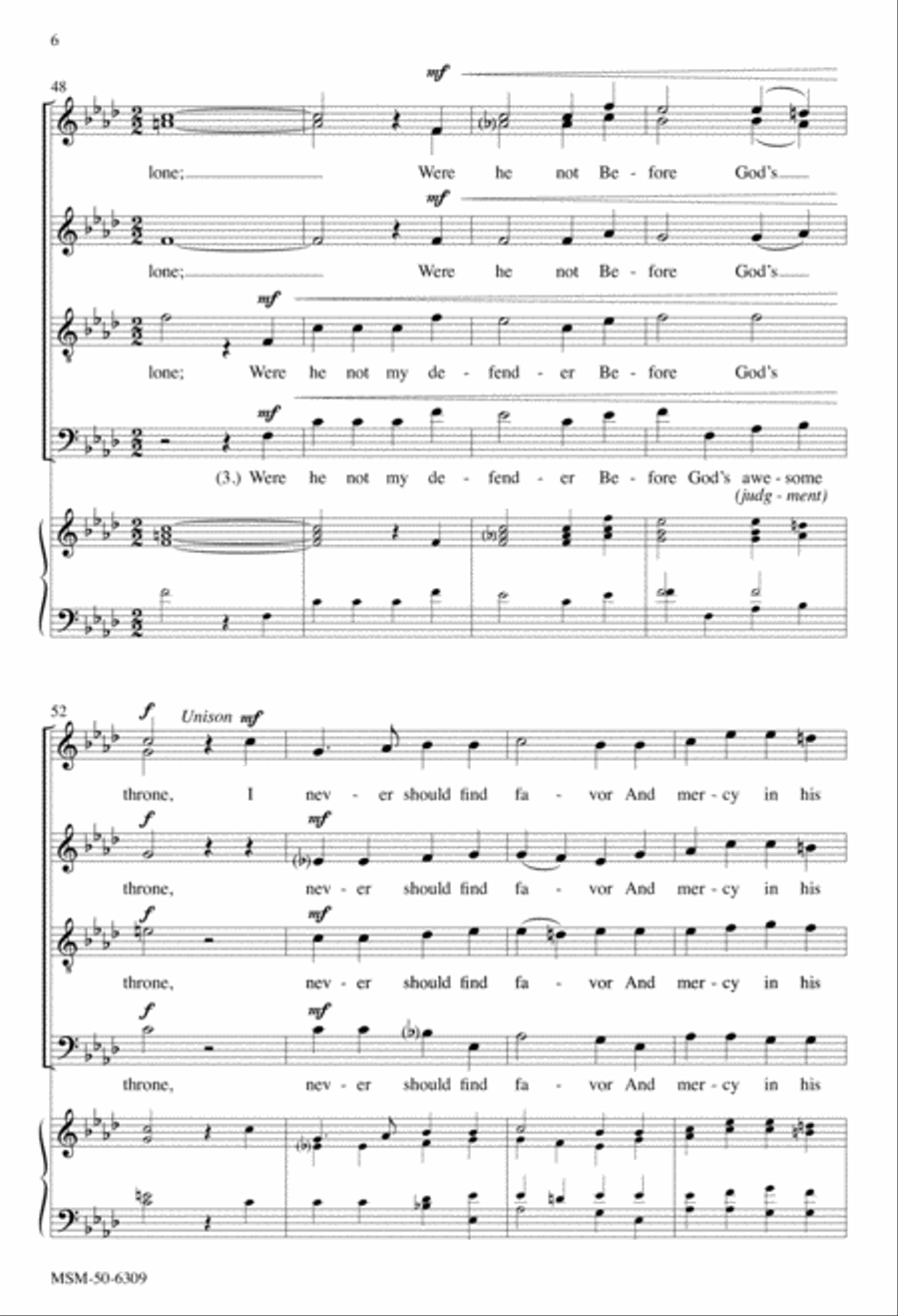 If God Himself Be For Me 4-Part scores gallery preview page 6