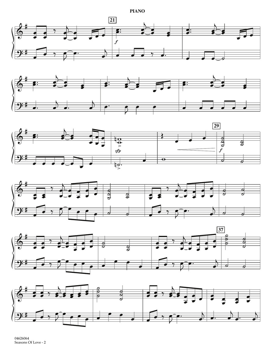 Seasons Of Love - Piano Orchestra scores gallery preview page 2