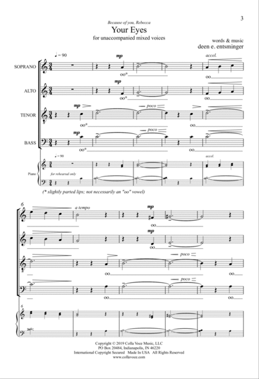 Your Eyes 4-Part scores gallery preview page 2