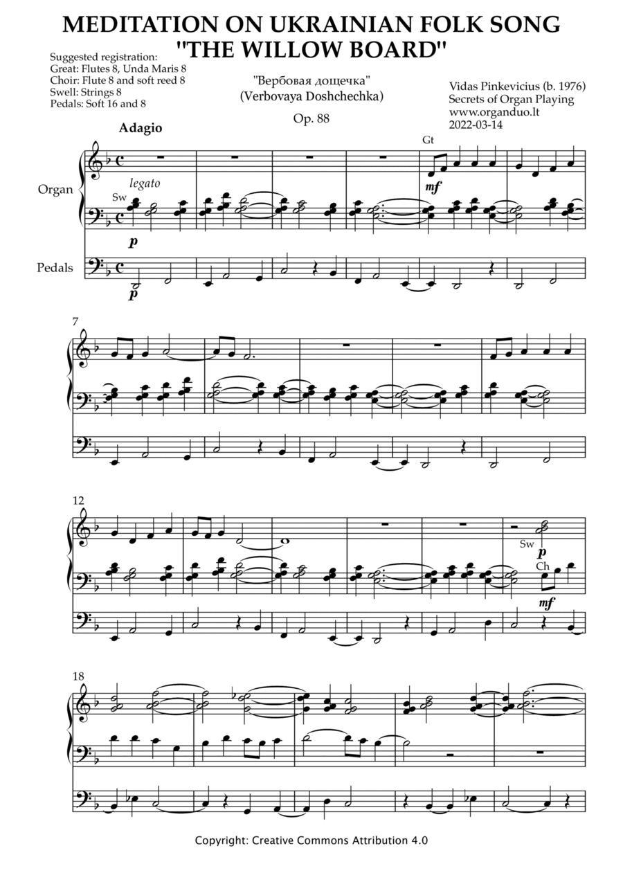 Meditation on Ukrainian Folk Song 