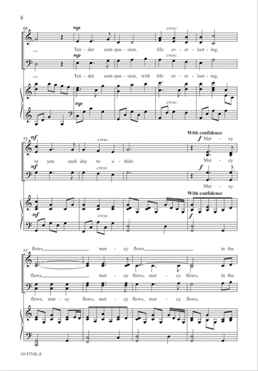 Mercy Flows 4-Part scores gallery preview page 8