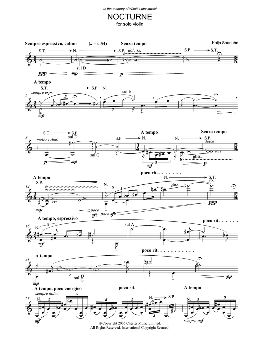 Nocturne Violin Solo scores gallery preview page 1