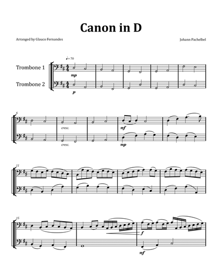 Canon by Pachelbel - Trombone Duet image number null